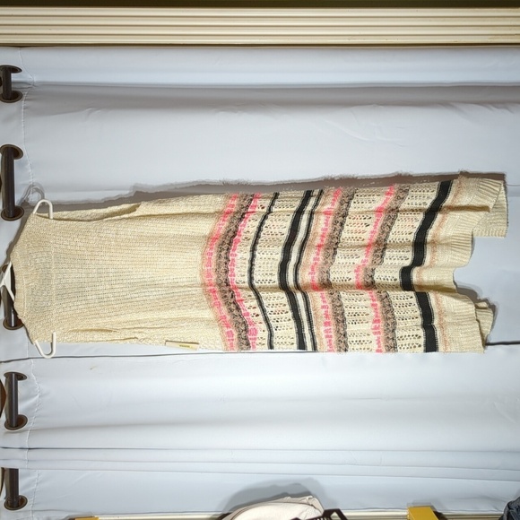 Love on a Hanger Striped Open front Long Cardigan Med Sleeveless - Picture 7 of 7